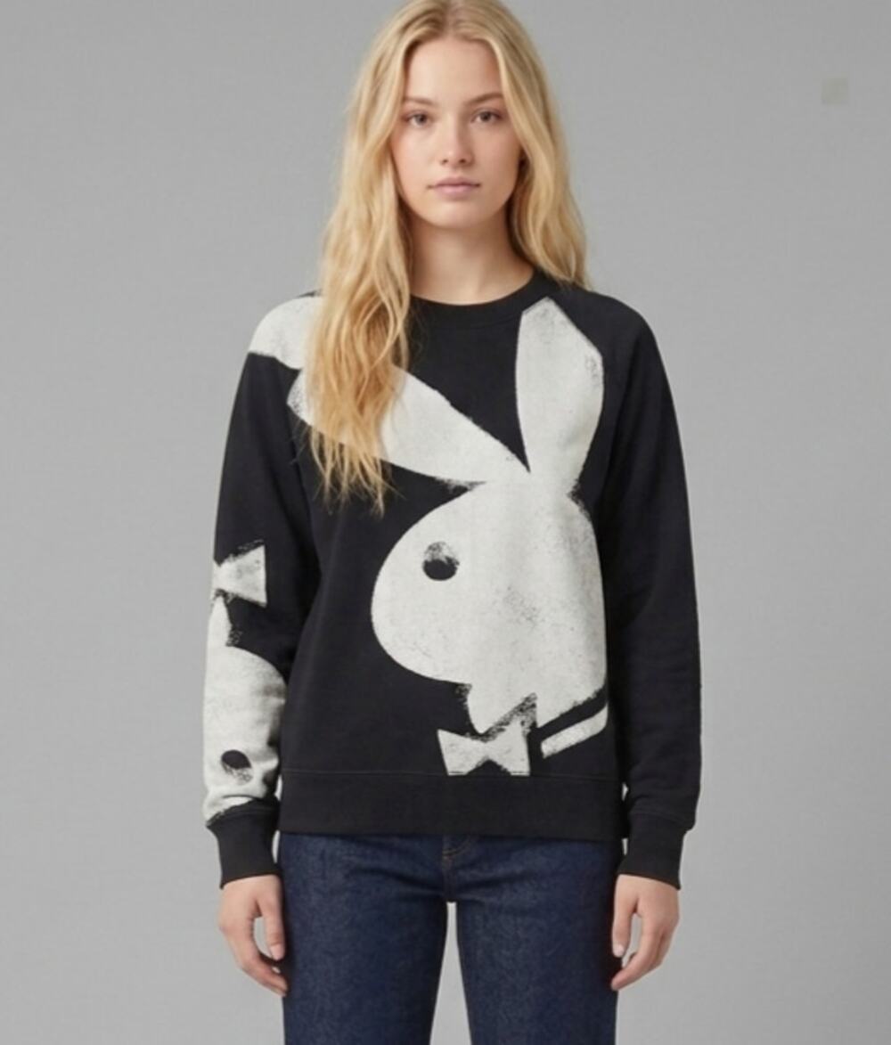 RARE - Marc Jacobs Black Playboy Bunny Sweatshirt. Size L. Retails $250